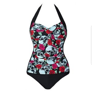 RETRO STYLE SKULL SWIMSUIT